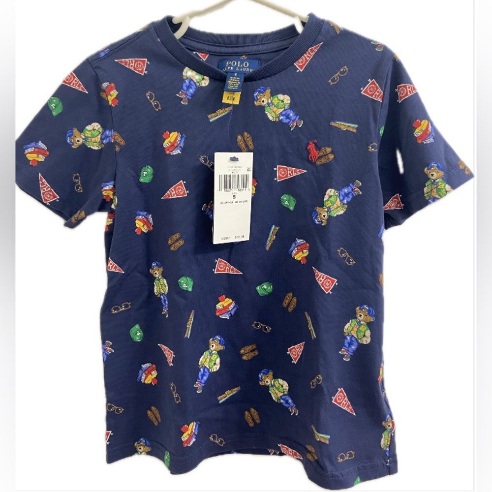 NWT Polo Ralph Lauren classic tee, Back-to-School theme, boys size 5